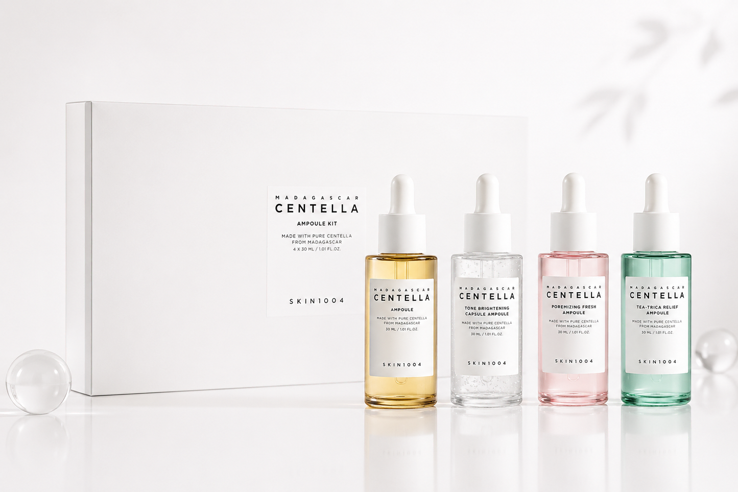 SKIN004 MADAGASCAR CENTELA AMPOULE KIT MINI AMPOULE 4 TYPES